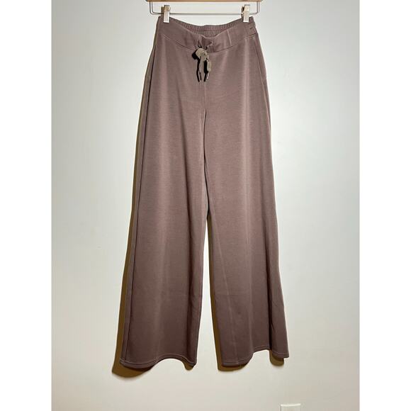 Spanx Air Essentials EUC Taupe Wide Leg Pant Elastic Waist Drawstring Tie SOFT S - Picture 1 of 7